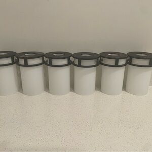 White Opaque Bathroom Vanity Sconces - Set of Six